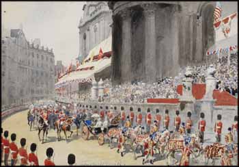 Silver Jubilee Turning the Corner of Pall Mall by Frederic Marlett Bell-Smith