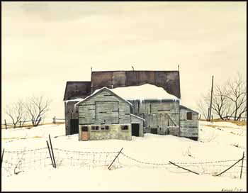 Barn in Winter by John Kasyn