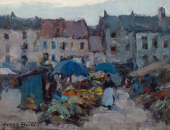 Scene in a French Village by Harry Britton