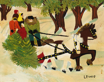 Hauling Christmas Trees par Maud Lewis