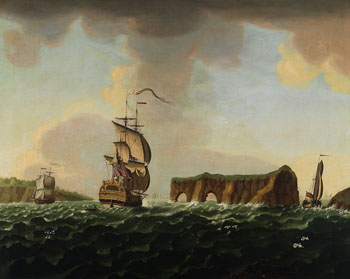 View of the Pierced Island, in the Gulf of the St. Lawrence par Francis Swaine