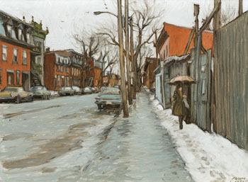 Une journée humide, rue Plessis by John Geoffrey Caruthers Little