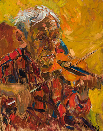 Mike Playing the Violin by Arthur Shilling