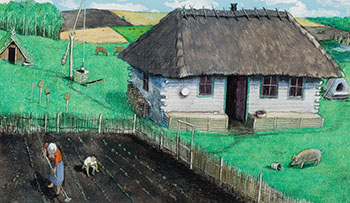 Woman Tilling the Soil by William Kurelek