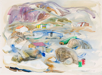 Northern Canadian Village Landscape par Doris Jean McCarthy