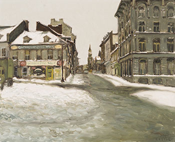 Rue St. Paul d'autrefois from Place Jacques Cartier, Montreal by John Geoffrey Caruthers Little