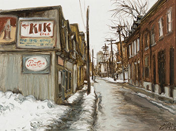 Rue de la Gauchetière d'autrefois (coin De Bullion), Montreal by John Geoffrey Caruthers Little