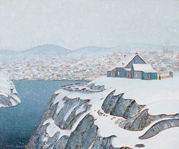 Queen's Battery Barracks Overlooking St. John's, Newfoundland by Thomas Harold Beament