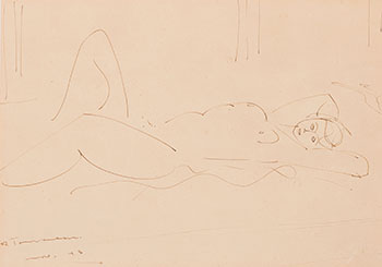 Nu couché by Jacques Godefroy de Tonnancour