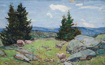 Sheep in a Gatineau Landscape by Peleg Franklin Brownell