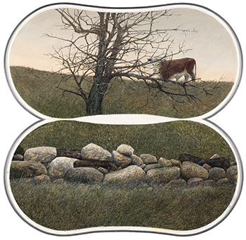 Stone Wall and Bull Calf by Thomas de Vany Forrestall