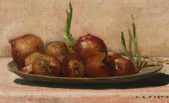 Nature morte aux oignons by Marc-Aurèle Fortin