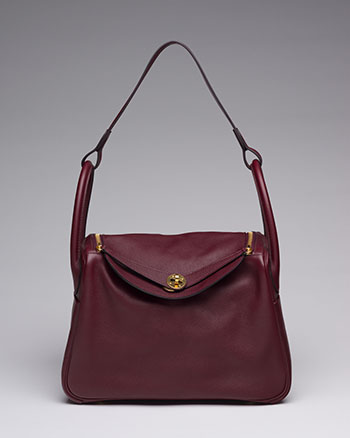 A ROUGE H CLÉMENCE LEATHER LINDY 30 WITH PALLADIUM HARDWARE by  HERMÈS