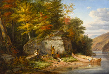 Camping at the Big Rock by Cornelius David Krieghoff