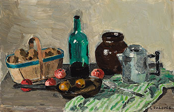 Still Life with Striped Cloth by William Goodridge Roberts
