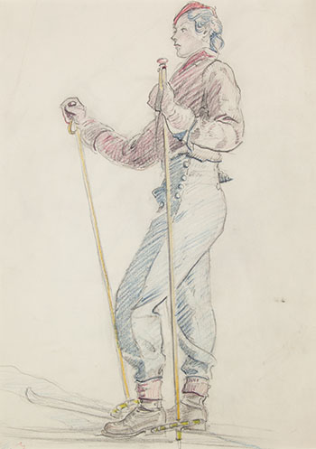 Woman Skier by Thomas Garland Greene