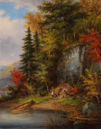 Lakeside Indian Encampment by Cornelius David Krieghoff