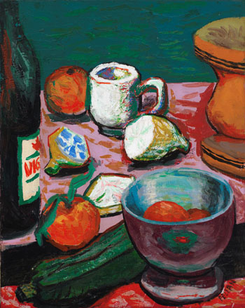 Nature morte au litre de vin par Alfred Pellan