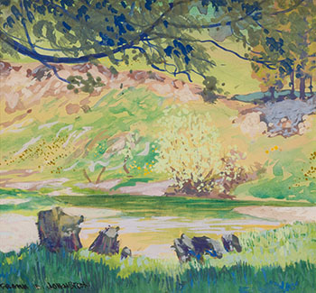 Sunny Landscape by Frank Hans (Franz) Johnston
