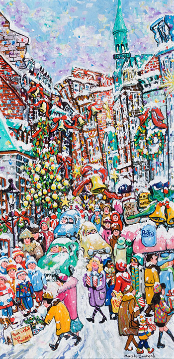 Veille de Noël, rue St. Paul, Vieux Montreal by Marcelle Bouchard