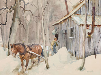 Unloading the Syrup, Near St. Jérôme P.Q. par Henry John Simpkins