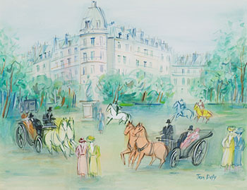 Calèches à Paris par After Jean Dufy