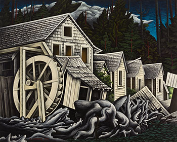 Abandoned Village, Rivers Inlet, BC by Edward John (E.J.) Hughes