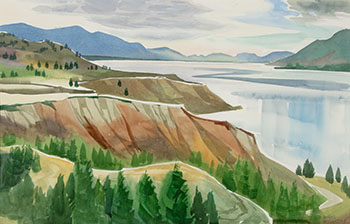 Okanagan Lake at Naramata (880906B) by Doris Jean McCarthy