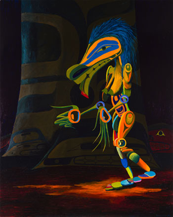 North West Coast Spirit Guardian Of The Forest Walk In The Forest by Lawrence Paul Yuxweluptun
