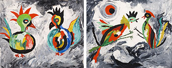 2 Works: Mythical Birds #1 (#00069) and Mythical Birds #2 (#00068) par Jack Douglas Wilkinson