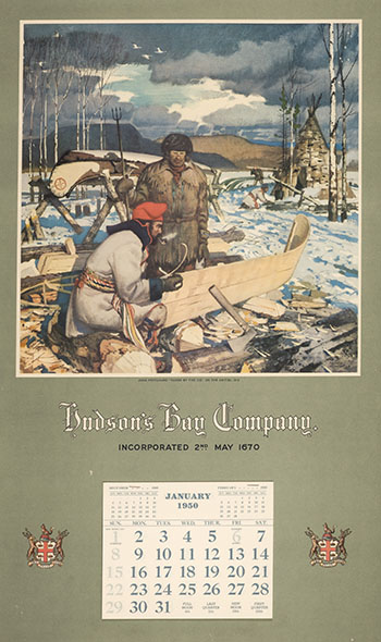 HBC 1950 Calendar ft. George Franklin Arbuckle - John Pritchard Taken by Ice (#00094) by Hudson's Bay Company 