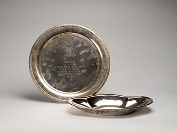 Two Trays with HBC Coat of Arms (#0163 and #0111) by Hudson's Bay Company 