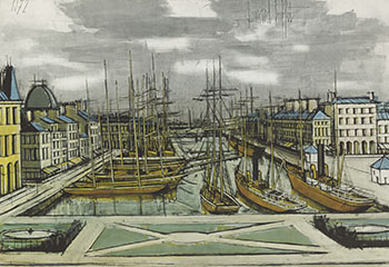 Le Havre, Le Bassin du Commerce (#0714) by Bernard Buffet