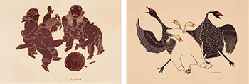 Two works: Dance of the Games (00212), It's a Sorcerer (00407) by Agnes Nanogak Goose