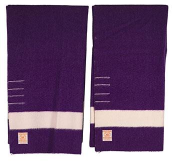 HBC Point Blankets, 4 point, Separated pair, 1953 Coronation (#1875) by Hudson's Bay Company 