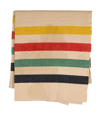 HBC Point Blanket, 3 point, Pre-label, Unseparated pair, Multistripe (#551) by Hudson's Bay Company 