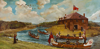 Untitled (Canoe Brigade Leaving Lachine) by Kuba Bryzgalski