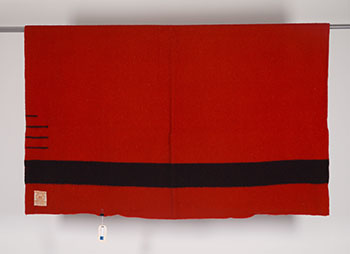 HBC Point Blanket, 3.5 point, scarlet red with black, Type 1 by Hudson's Bay Company 