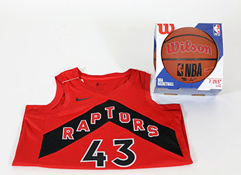 Pascal Siakam Signed Raptors Jersey and Basketball by Hudson's Bay Company 