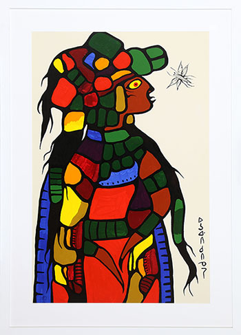 Artist's Daughter Lisa's fascination of the sand fly (#00117) by Studio of Norval Morrisseau