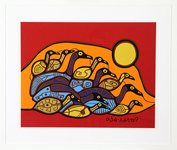 Flock of Loons (#0797) by Norval H. Morrisseau