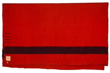 HBC Point Blanket, unseparated pair, 4 point, red (00041) by Hudson's Bay Company 