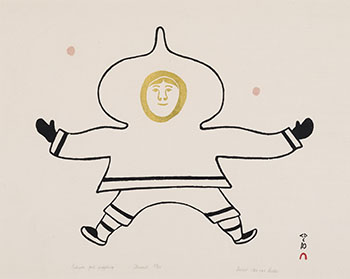 Eskimo Girl Juggling (00134) by Pauta Saila