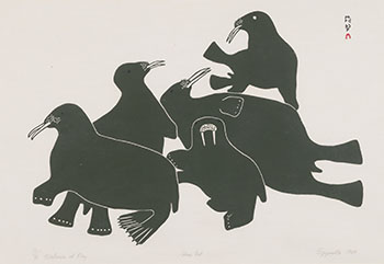 Walruses at Play (0290) by Eegeevudluk Pootoogook