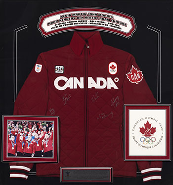 Framed and Signed Team Canada Podium Jacket, 2010 (#0542) by Hudson's Bay Company 