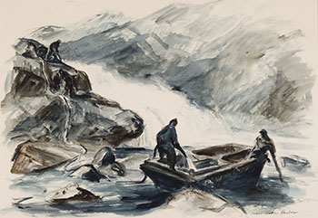 Ship's Water Party Near Lake Harbour (00188) by John Groth