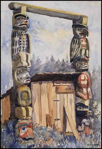 Cape Mudge Totem Poles by Emily Carr