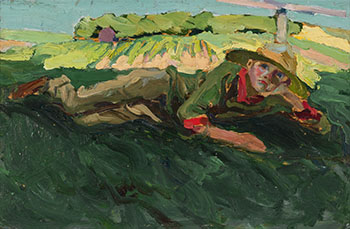 Daydreaming (Portrait of Thoreau MacDonald) by Thomas John (Tom) Thomson