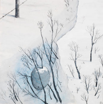 Hornet's Nest in Snowdrift by William Kurelek