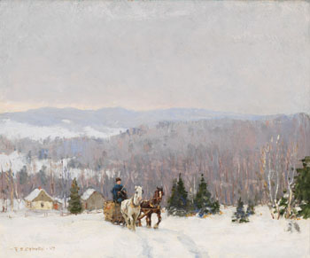 Logging Team Leaving the Farm par Frederick Simpson Coburn